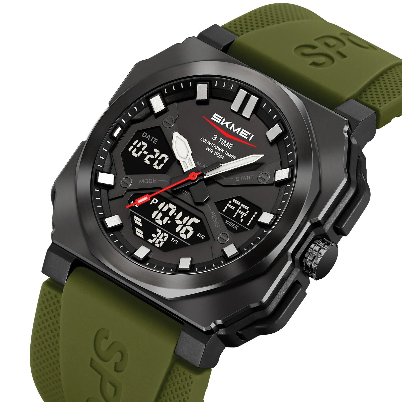 Skmei – 2418 – Bold Sports Edition Watch – Army Green image 0