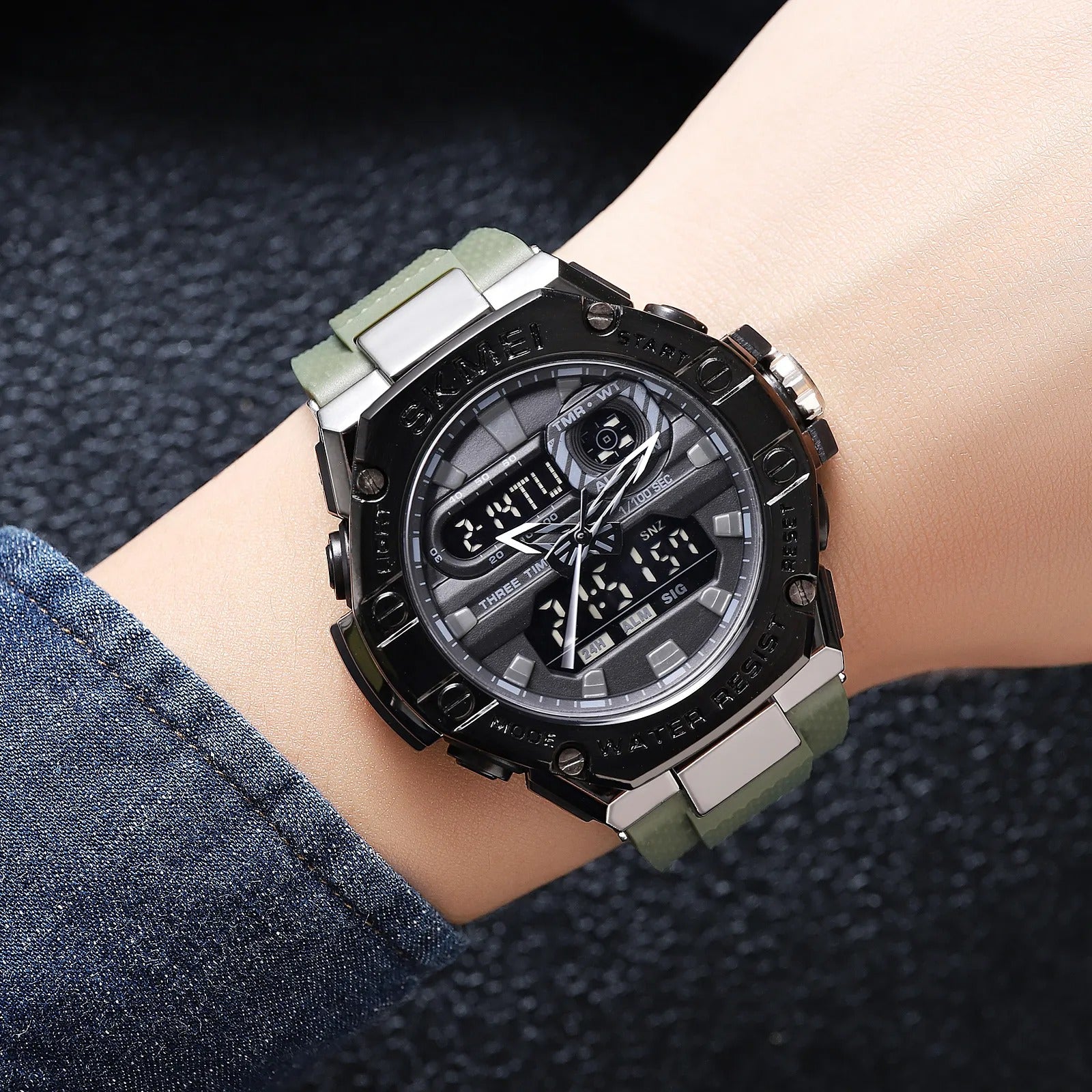 Skmei - 2221 - Tactical Force Dual Display Watch - Black image 5