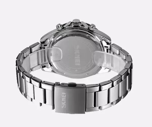 Skmei - 9259 - Stainless Steel Chronograph - Silver/Black image 2