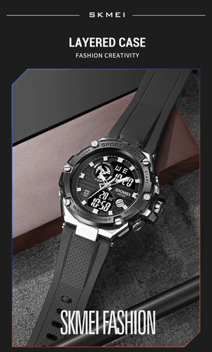 Skmei - 2119 - Sports Dual Display Electronic Watch Waterproof - Silver image 1