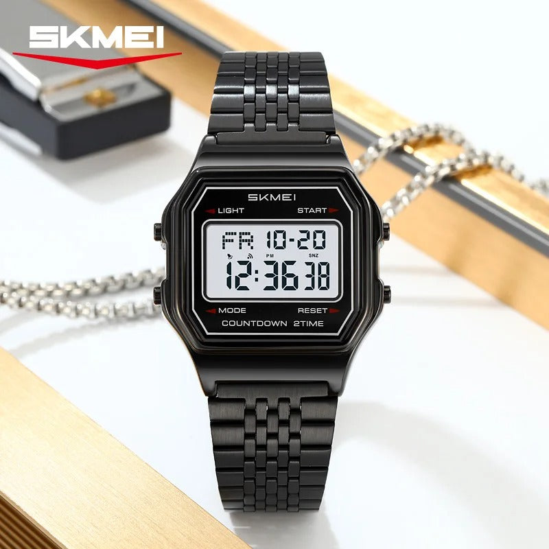 Skmei – 2465 – Digital Seven Bead Strap Watch – Black/White/SevenBead image 3