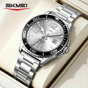 Skmei – 9278 – Luxury Stainless Steel Quartz Watch – Silver image 1