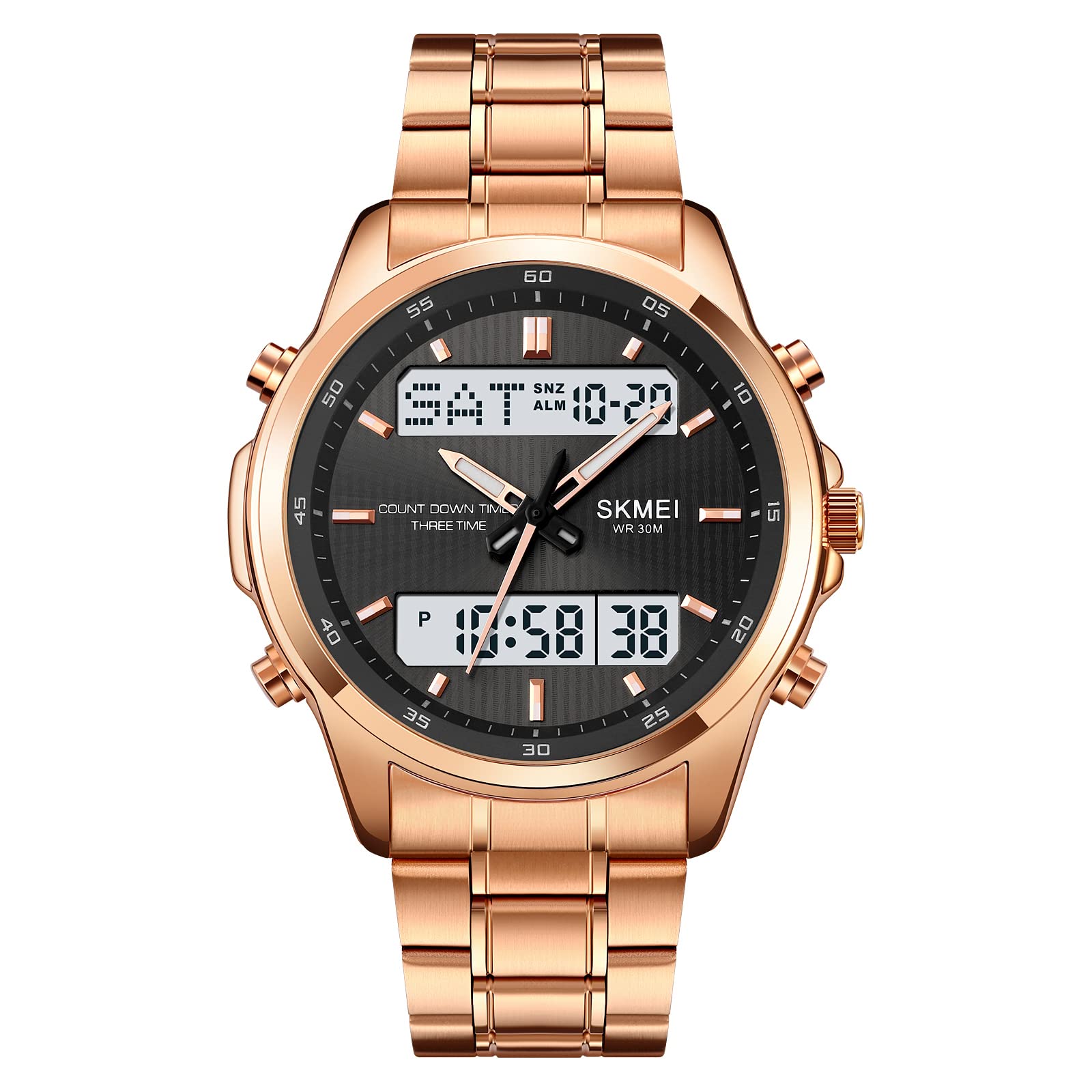 Skmei - 2049 - Multifunctional Waterproof Watch - rose gold/white image 0