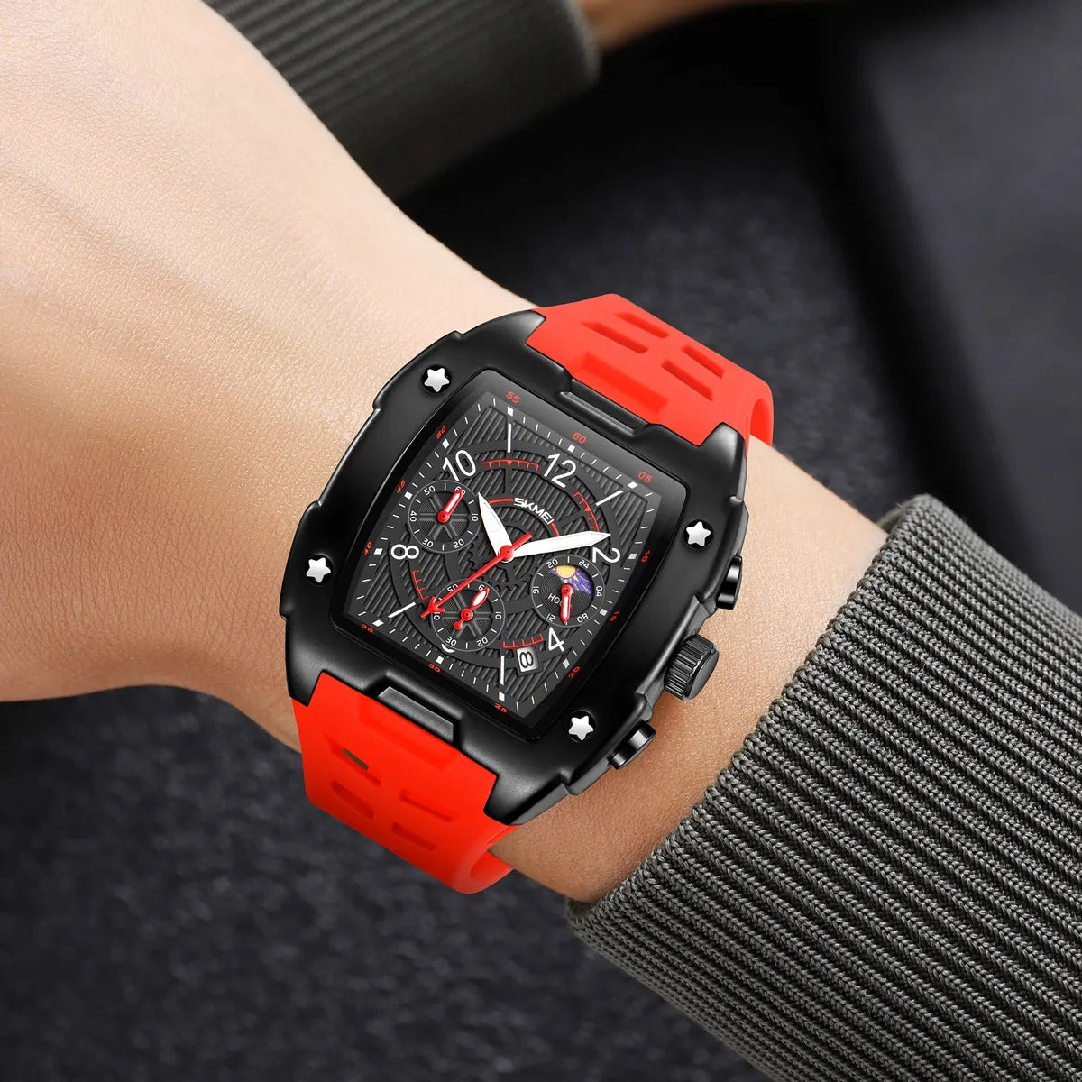 SKMEI - 9345 - Multifunctional Chronograph Quartz Watch - red image 2