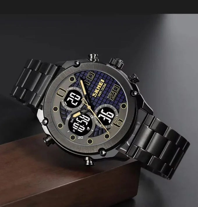 Skmei - 1975(chain)- 30m Waterproof Mutifunctional - Black/Black image 0