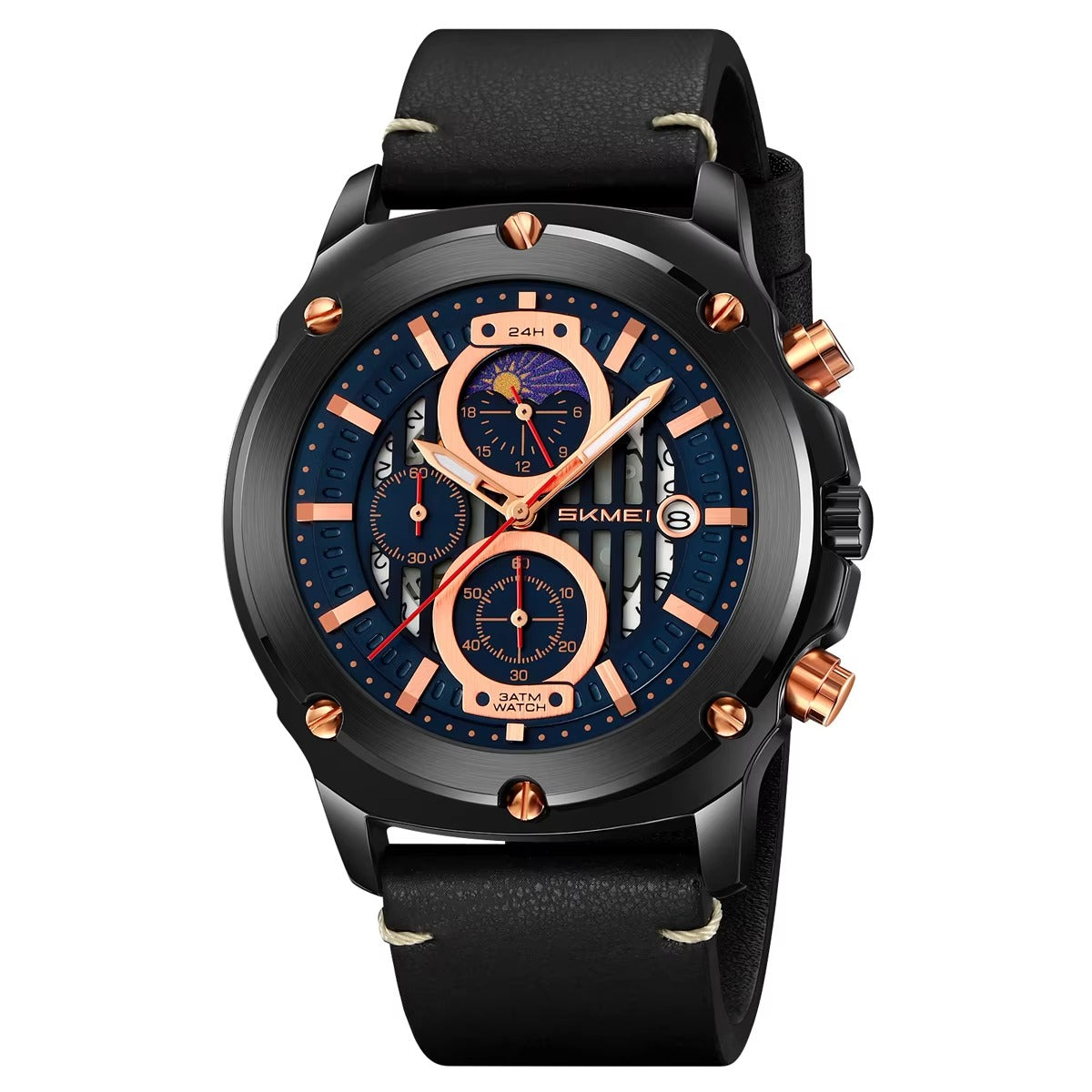 SKMEI - 9351 - High Quality Luxury Watch - black/black image 3