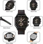 Skmei - 1963 - Waterproof Watch With Date Countdown - Black/RoseGold - Image 4