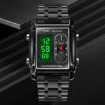 Skmei - 1868 (Chain) - Digital LED Luminous Waterproof - Black-Steel - Image 3