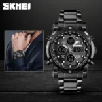 Skmei - 1389 - Dual Display Waterproof Watch - Black/Black - Image 7