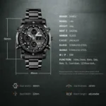 Skmei - 1389 - Dual Display Waterproof Watch - Black/Black - Image 8