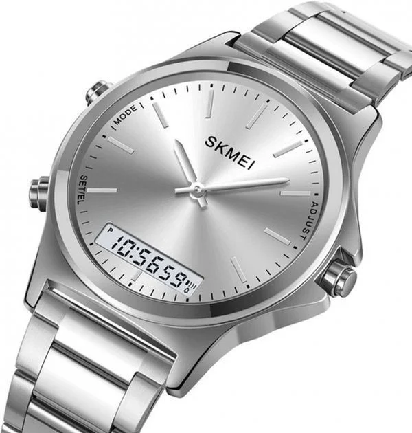 2120-14 Skmei - 2120 - Electronic Luminous 30m Waterproof - Silver/Silver - Image 2