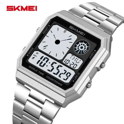 2353-10 Skmei - 2353 - Digital World Electronic Watch - Silver - Image 2