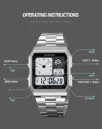 Skmei - 2353 - Digital World Electronic Watch - Silver - Image 3