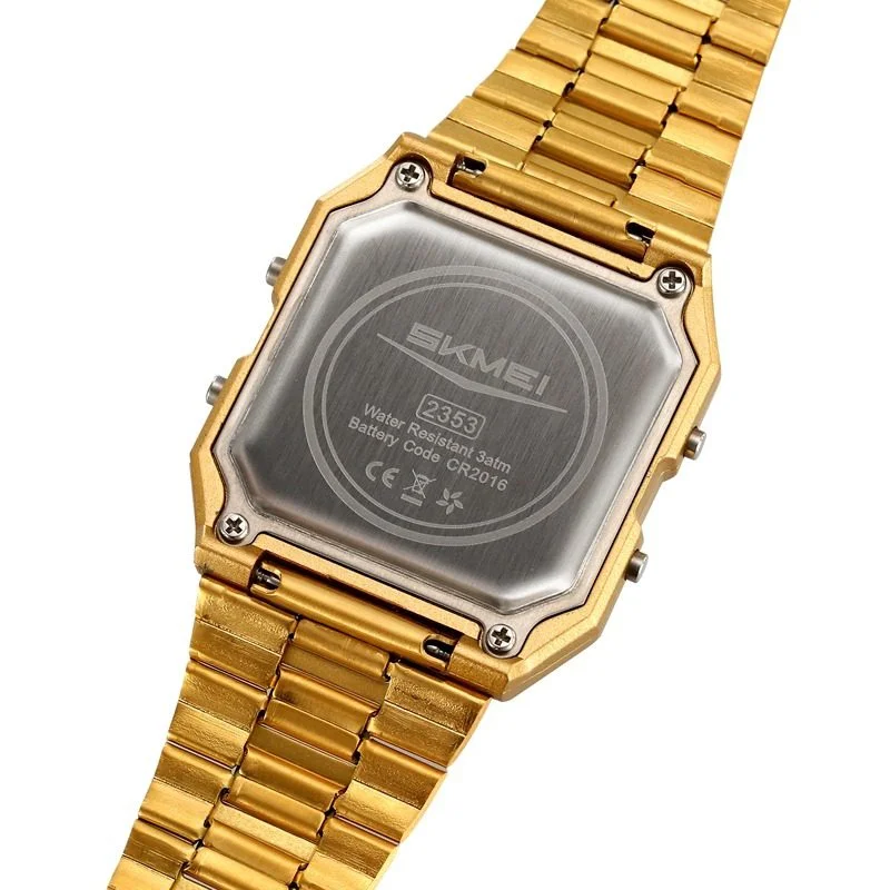 2353-12 Skmei - 2353 - Digital World Electronic Watch - Gold - Image 3