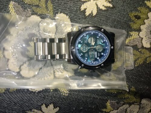 Skmei - 1389 - Dual Display Waterproof Business Watch - Blue/White photo review