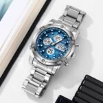 Skmei - 1389 - Dual Display Waterproof Business Watch - Blue/White - Image 3