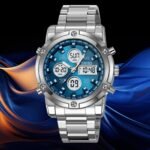 Skmei - 1389 - Dual Display Waterproof Business Watch - Blue/White - Image 2