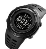 SKMEI - 1681 - Digital Temperature Watch - Black/Black