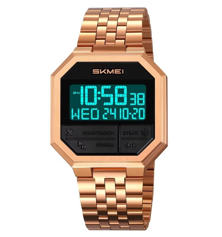 2350 (10) Skmei - 2350 - Digital MultifunctionalSports Watch with Dual Time - Rosegold - Image 4