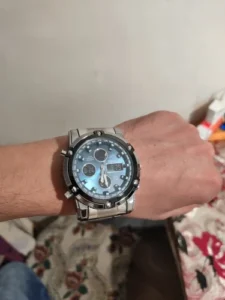 Skmei - 1389 - Dual Display Waterproof Business Watch - Blue/White photo review