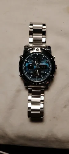 Skmei - 1389 - Dual Display Waterproof Watch - Silver/Blue photo review