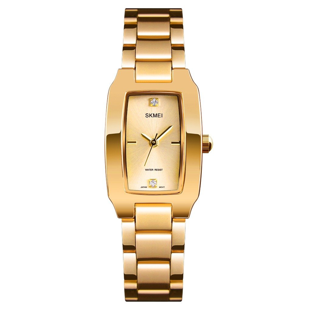 1400 (3) SKMEI - 1400 - Women Stainless Steel Rectangle Dial Elegant Watch - gold - Image 2