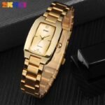 SKMEI - 1400 - Women Stainless Steel Rectangle Dial Elegant Watch - gold - Image 4