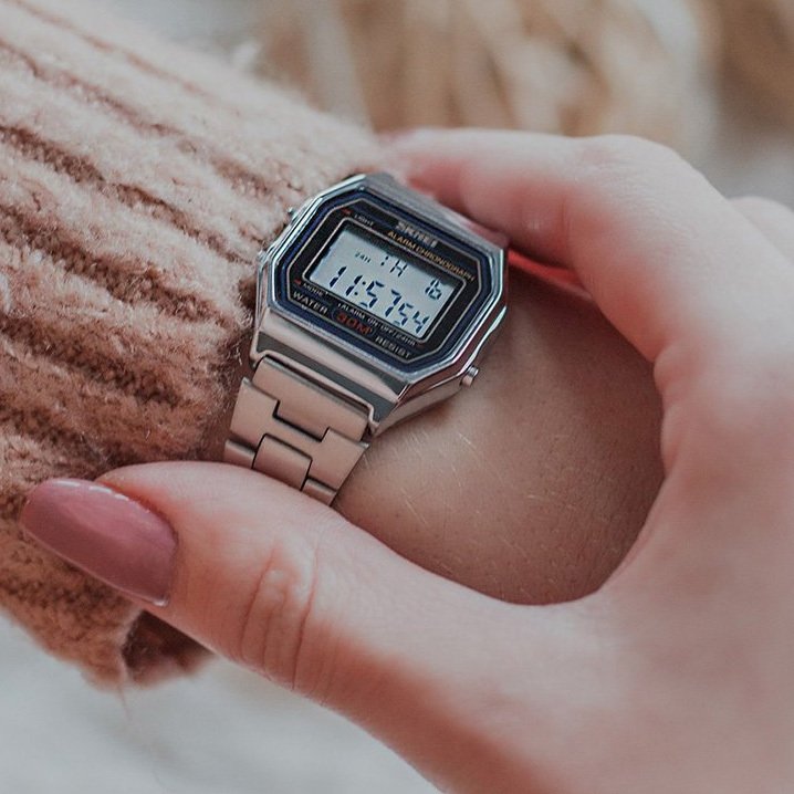 1415 (2) Skmei 1415 - Women Digital Stainless Steel Water Resistant - silver - Image 3