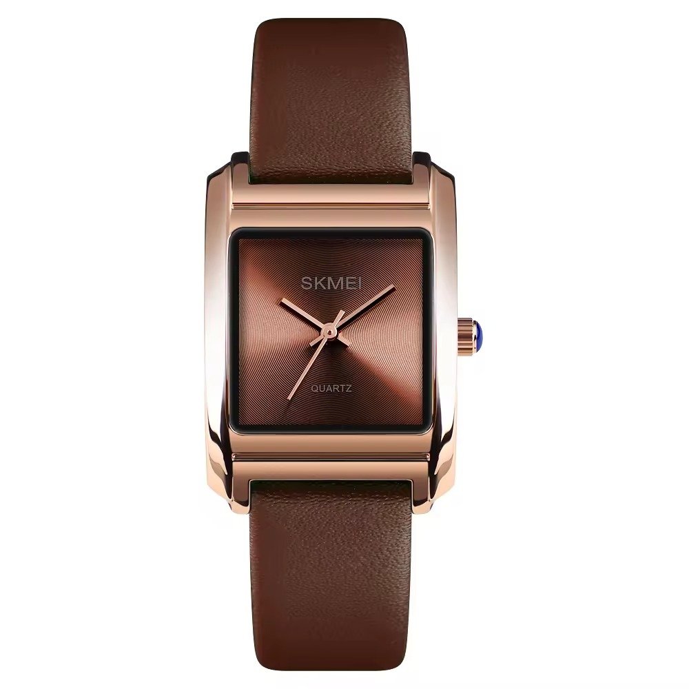 14323 (1) SKMEI - 1432 - Women Luxury Leather Quartz Watch - BROWN - Image 1