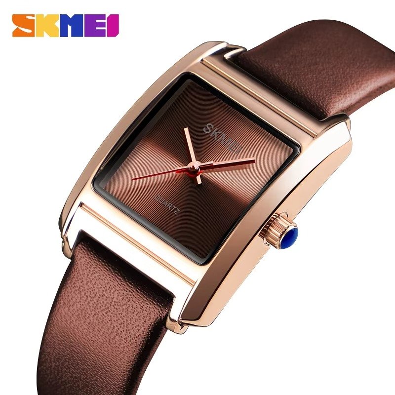 14323 (4) SKMEI - 1432 - Women Luxury Leather Quartz Watch - BROWN - Image 2