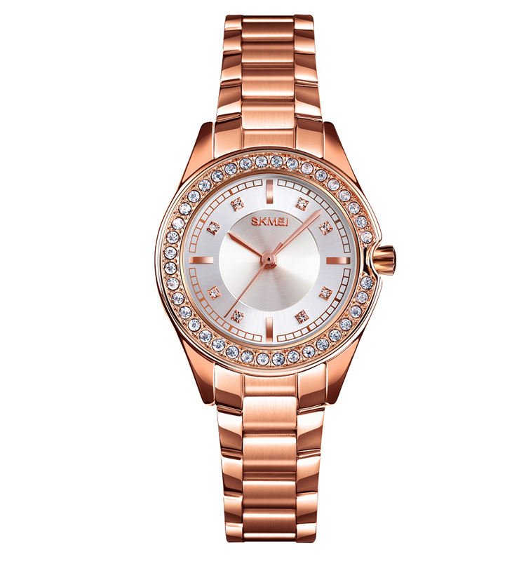 1534 (6) SKMEI - 1534 - Women Water Resistant Diamond Quartz Watch - rose gold - Image 3