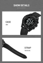 Skmei - 2045- Digital Multifunctional Luminous Waterproof - black/black - Image 5