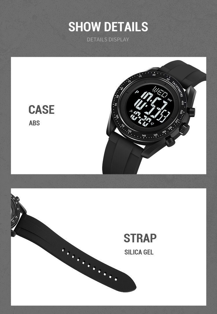 2045 (4) Skmei - 2045- Digital Multifunctional Luminous Waterproof - black/black - Image 5