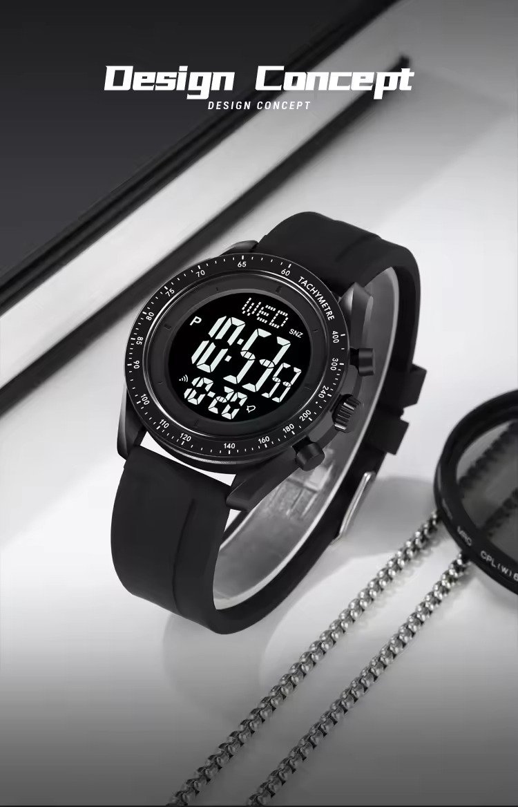 2045 (6) Skmei - 2045- Digital Multifunctional Luminous Waterproof - black/black - Image 3