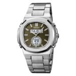 Skmei - 2279 - Dual Time Stainless Steel Watch - silver/green - Image 3