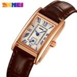 SKMEI - 2297 - Women Down Second Leather Strap Quartz Watch - rose gold/brown - Image 4