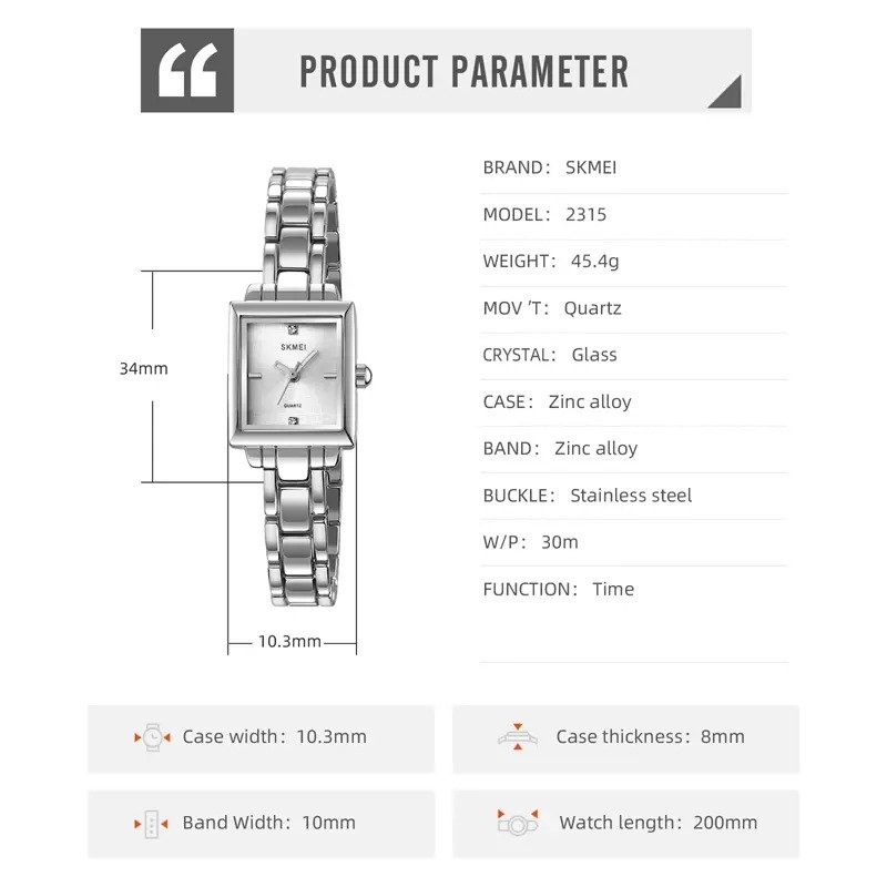 2315 (10) SKMEI - 2315 - Women Vintage Quartz Watch - silver/silver - Image 7