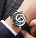 SKMEI - 2333 - Futuristic Analog Watch - silver/brown - Image 5