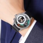 SKMEI - 2333 - Futuristic Analog Watch - silver/brown - Image 3