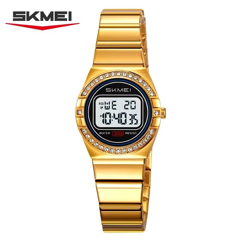 2446 (11) SKMEI - 2446 - Women Digital Stainless Steel Watch - gold - Image 5
