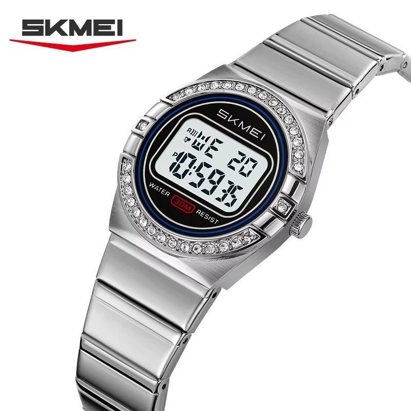 2446 (6) SKMEI - 2446 - Women Digital Stainless Steel Watch - silver - Image 3