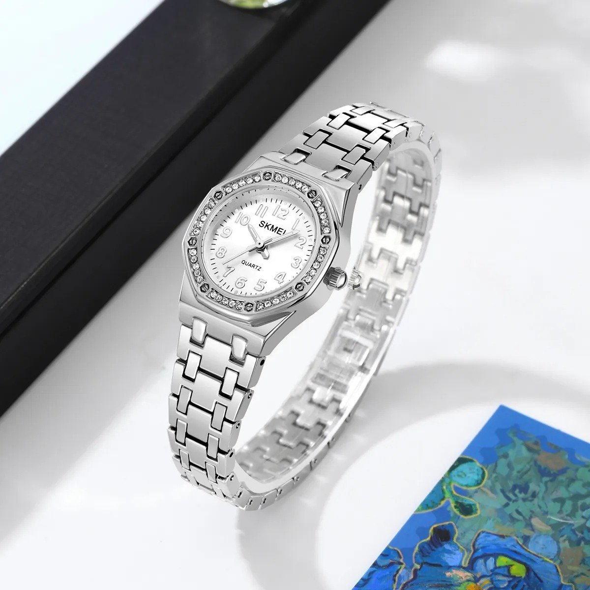 2508 (7) SKMEI - 2508 - Women Stainless Steel Luxury Watch - silver - Image 3