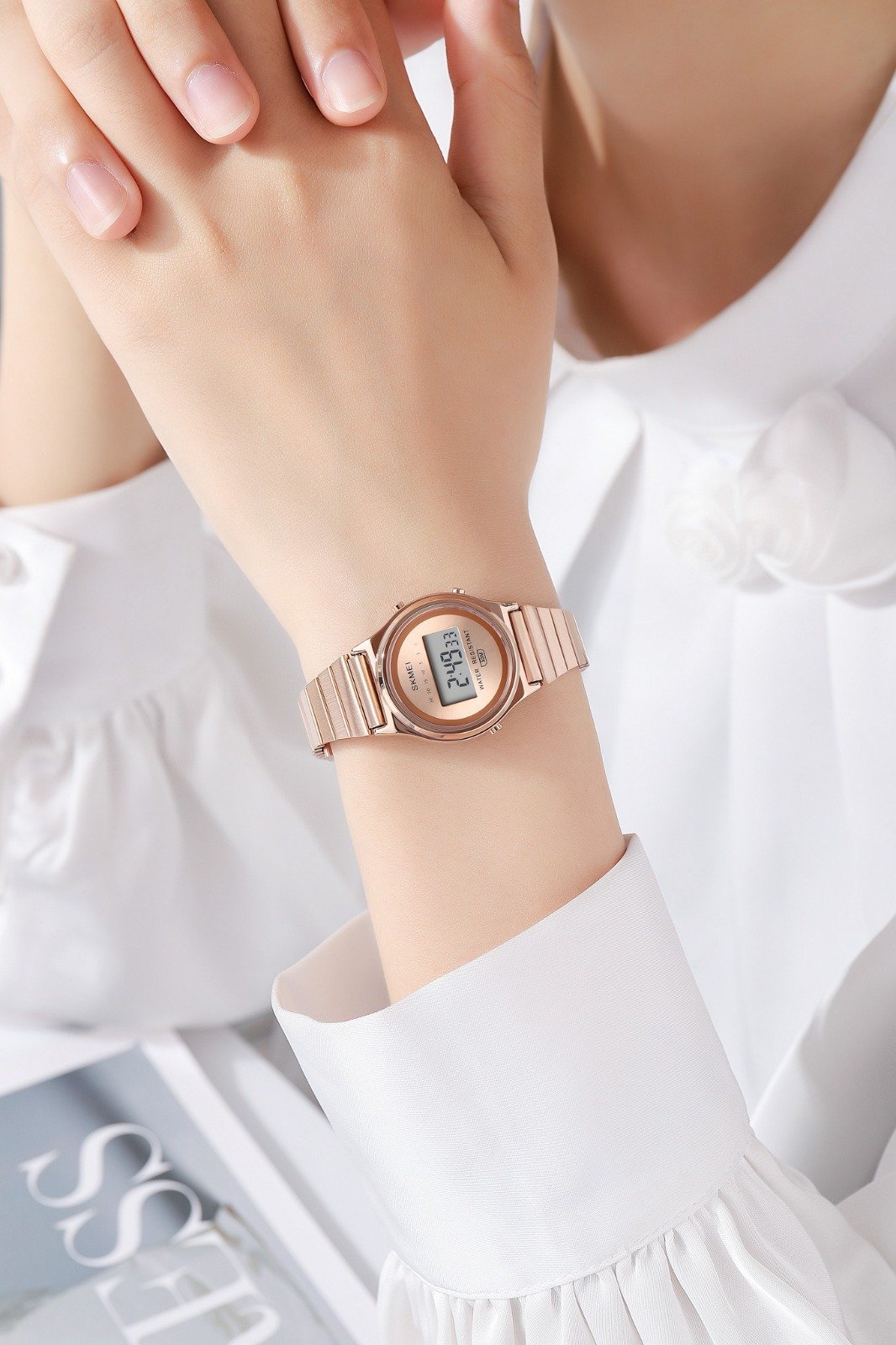 2521 (5) SKMEI - 2521 - Women Digital Stainless Steel Watch - rose gold - Image 2