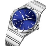 SKMEI - 9257 - Business Stainless Steel Band Men's Watch - silver/blue (man)