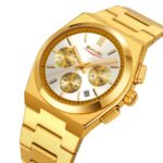 SKMEI - 9371 - Luxury Business Waterproof Luminous Date Stainless Steel - Gold/Silver