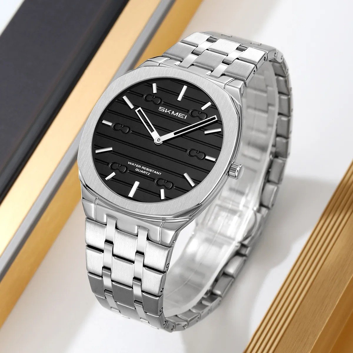 9372 (1) SKMEI - 9372 - High Quality Luxury Watch - Silver/Black - Image 3