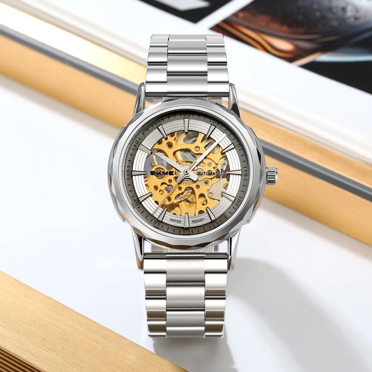 M035 (8) SKMEI - M035 - High Quality Mechanical Watch - silver-steel - Image 2