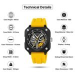 SKMEI - 2362 - Trendy Wheel Spinner Quartz Silicon Strap - Yellow - Image 5