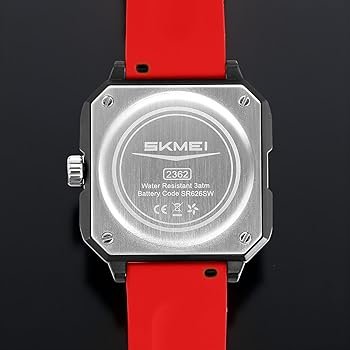 WhatsApp Image 2025-10-16 at 11.40.39 PM (4) SKMEI - 2362 - Trendy Wheel Spinner Quartz Silicon Strap  - Red - Image 6